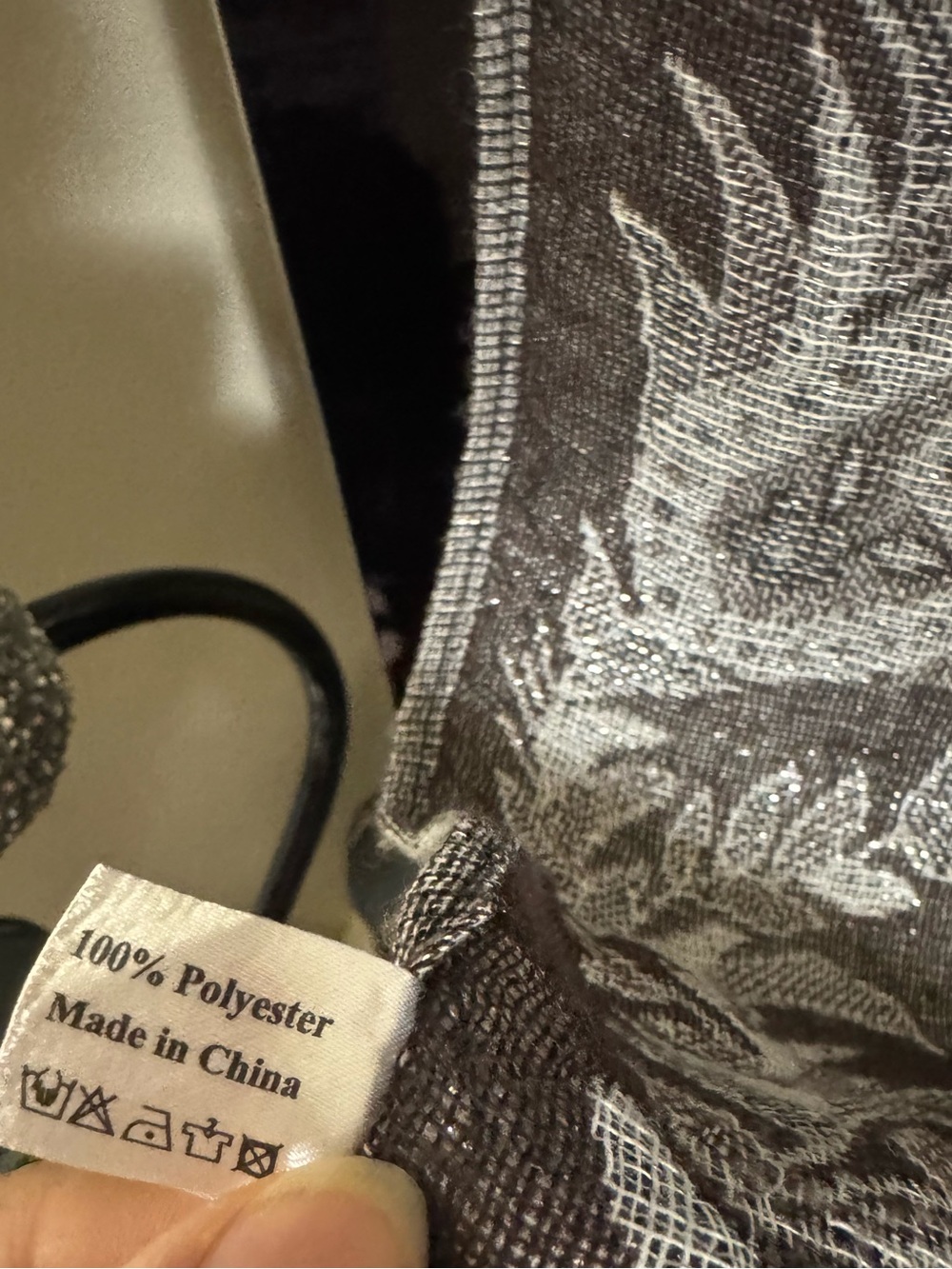 Black & Silver Metallic Paisley Scarf